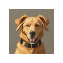 Golden Retriever Portrait Tragetran Schwarzes Coll