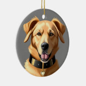 Golden Retriever Portrait Tragetran Schwarzes Coll Keramik Ornament (Rechts)