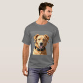 Golden Retriever Portrait Tragetran Schwarzes Coll T-Shirt (Vorne ganz)