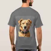 Golden Retriever Portrait Tragetran Schwarzes Coll T-Shirt (Rückseite)