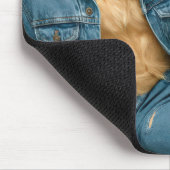 Golden Retriever Posing in Blue Jeans Mousepad (Ecke)