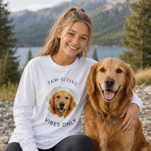 Golden Retriever Positive Vibes Only Foto Mädchen