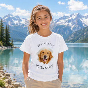 Golden Retriever Positive Vibes Only Foto Mädchen T-Shirt