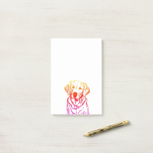 Golden Retriever Post-It Notes Klebezettel (Auf Schreibtisch)