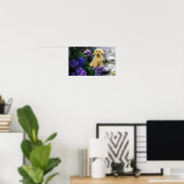Golden Retriever Poster Hydrangea (Heimbüro)