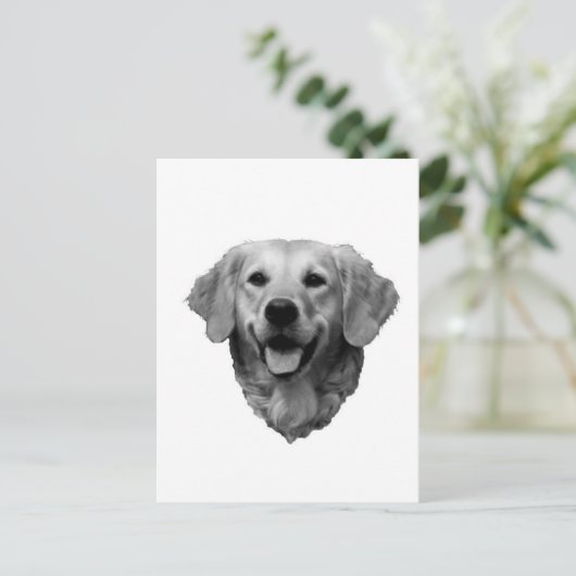 Golden Retriever Postkarte (Stehend Vorderseite)