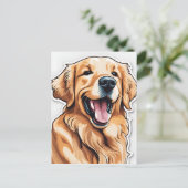 Golden Retriever Postkarte (Stehend Vorderseite)