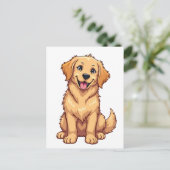 Golden Retriever Postkarte (Stehend Vorderseite)