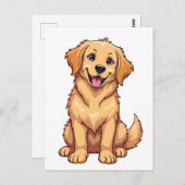 Golden Retriever Postkarte (Vorne/Hinten)