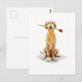 Golden Retriever Postkarte – Aquarell Kunst (Vorne/Hinten)