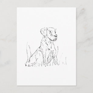 Golden Retriever Postkarte - Ink Dog Illustration