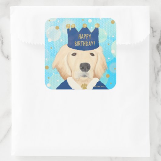 Golden Retriever Prince Birthday Sticker (Tasche)