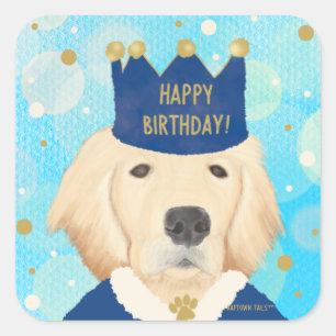 Golden Retriever Prinz Geburtstag Aufkleber