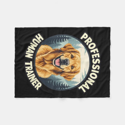 Golden Retriever Professional Human Trainer Funny  Fleecedecke (Vorderseite (Horizontal))