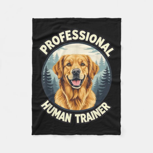 Golden Retriever Professional Human Trainer Funny  Fleecedecke (Vorderseite)