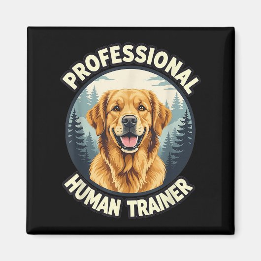 Golden Retriever Profi-Human-Trainer Lustig Magnet (Vorne)