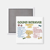 Golden Retriever Property Laws 4 Magnet (Vorderseite/Rückseite)