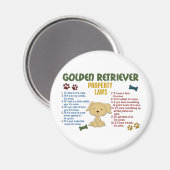 Golden Retriever Property Laws 4 Magnet (Vorderseite/Rückseite)