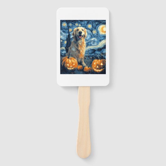 Golden Retriever Pumpkin Starry Night Dog Mom Van Fächer (Vorderseite)