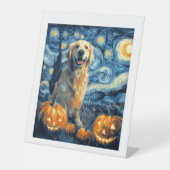 Golden Retriever Pumpkin Starry Night Dog Mom Van Sockelschild (Vorderseite)