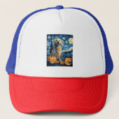 Golden Retriever Pumpkin Starry Night Dog Mom Van Truckerkappe (Vorderseite)