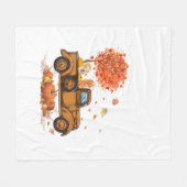 Golden Retriever Pumpkin Truck Herbstleaf Fall Fleecedecke (Vorderseite (Horizontal))