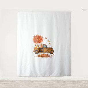 Golden Retriever Pumpkin Truck Herbstleaf Fall Wandteppich