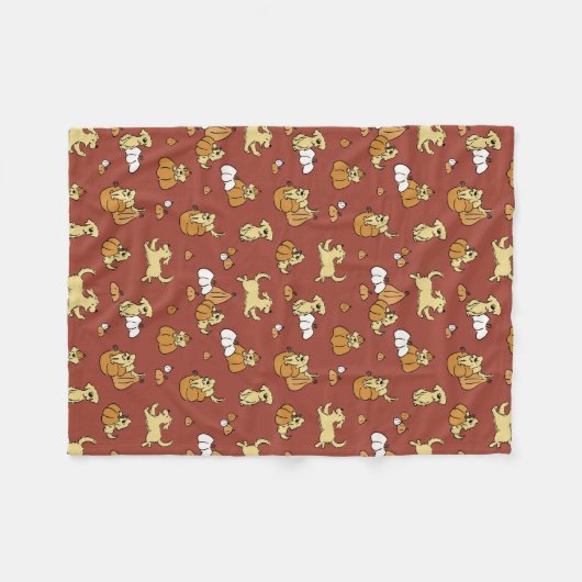 Golden Retriever Pumpkins Muster Fleecedecke (Vorderseite (Horizontal))