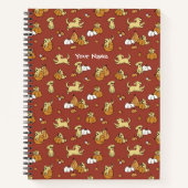 Golden Retriever Pumpkins Muster Spiral Notebook Notizblock (Vorderseite)