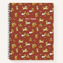 Golden Retriever Pumpkins Muster Spiral Notebook