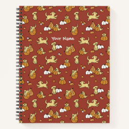 Golden Retriever Pumpkins Muster Spiral Notebook Notizblock