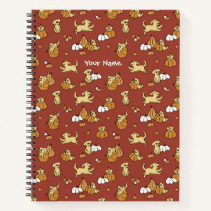 Golden Retriever Pumpkins Muster Spiral Notebook Notizblock