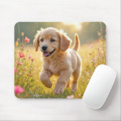Golden Retriever Pup In a Summer Field Mousepad (Mit Mouse)