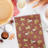 Golden Retriever Puppies Pumpkins Pattern Fall Geschirrtuch