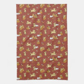 Golden Retriever Puppies Pumpkins Pattern Fall Geschirrtuch (Vertikal)