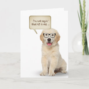 Golden Retriever Puppy 45. Geburtstagkarte Karte