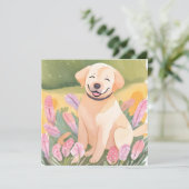Golden Retriever Puppy | Aquarellfarbenkarte (Stehend Vorderseite)