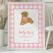 Golden Retriever Puppy Birthday Party Welcome Poster