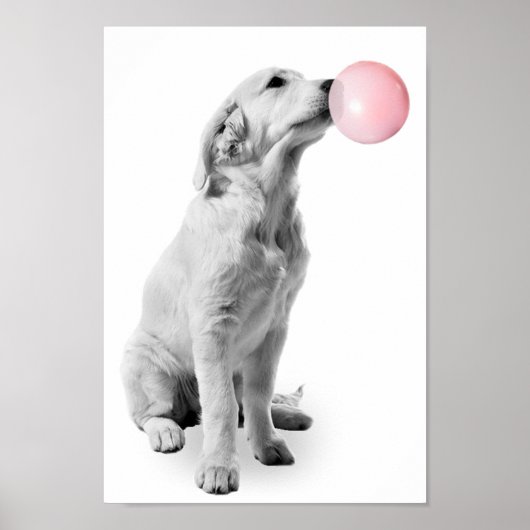 Golden Retriever Puppy Buble Kinderzimmer Child Poster (Vorne)