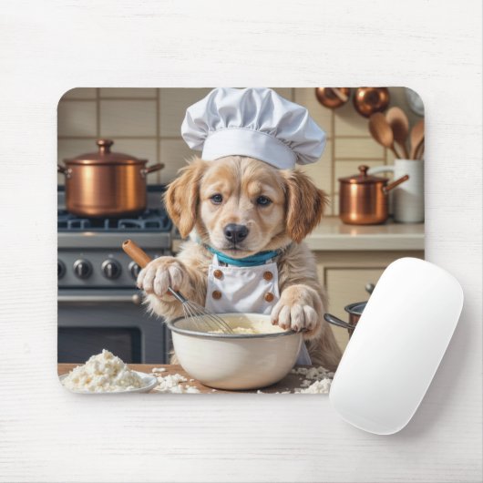 Golden Retriever Puppy Chef Mousepad (Mit Mouse)