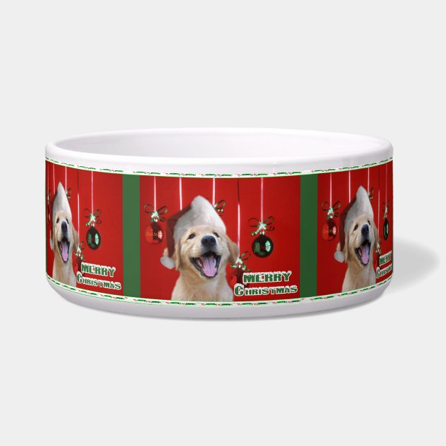 Golden Retriever Puppy Christmas Bowl Napf (Vorderseite)