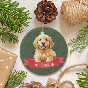 Golden Retriever Puppy Custom Keramik Ornament