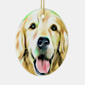 Golden Retriever Puppy Dog Digitale Kunst Keramik Ornament (Rechts)