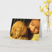 Golden Retriever Puppy Dog Foto Karte (Gelbe Blume)