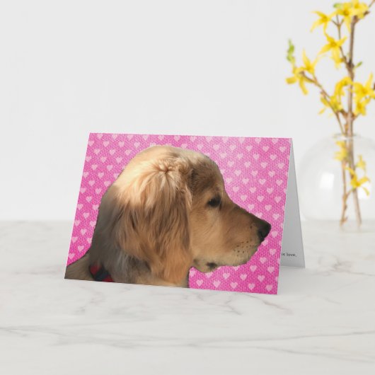 Golden Retriever Puppy Dog Valentine's Day Card Karte (Gelbe Blume)