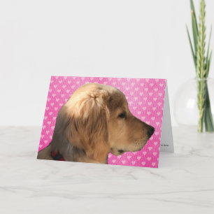 Golden Retriever Puppy Dog Valentine's Day Card Karte