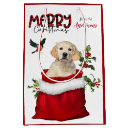 Golden Retriever Puppy Dog Weihnachten Mittlere Geschenktüte