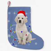 Golden Retriever Puppy Doliday Weihnachten Kleiner Weihnachtsstrumpf (Vorderseite)