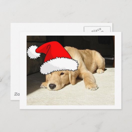 Golden Retriever Puppy Feiertagspostkarte (Vorne/Hinten)
