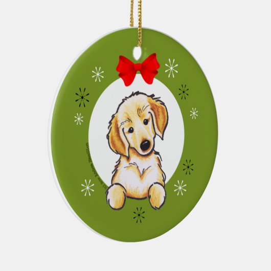 Golden Retriever Puppy First Christmas Classic Keramikornament (Rechts)